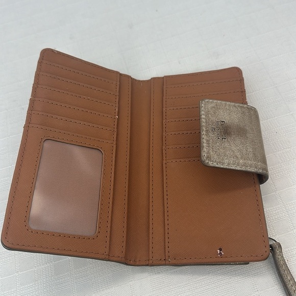 Fossil Women's Gold Sparkle Wallet Large BiFold - Picture 7 of 8